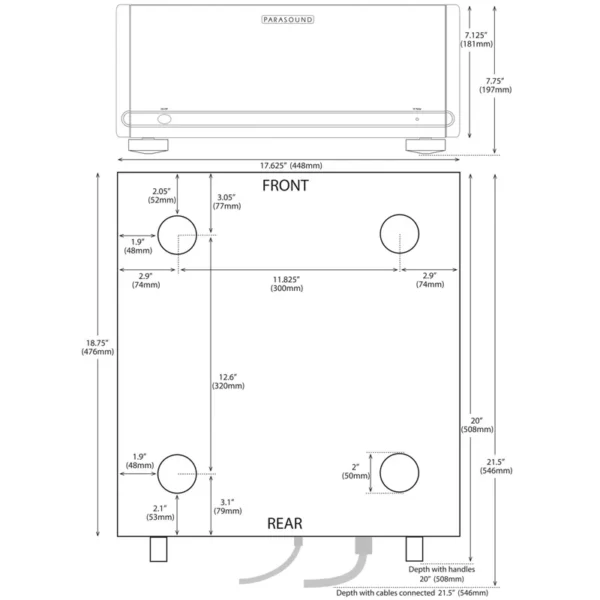 parasound-HALO-A31-size