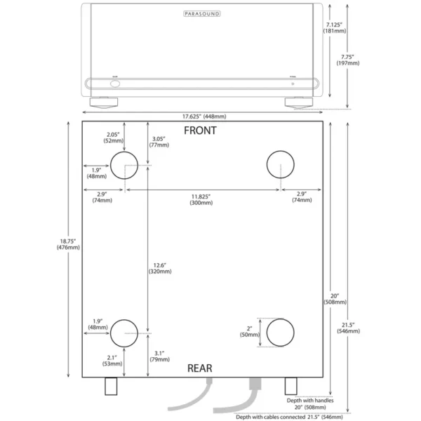 parasound-HALO-A51-sizes
